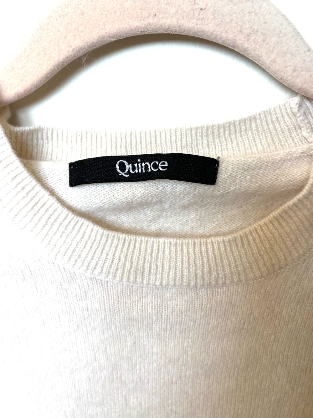 Quince ivory beige 100% cashmere short sleeve sweater XS quiet luxury old money - Picture 2 of 5